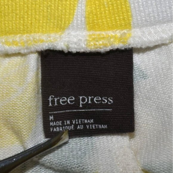 Cute Free Press Elastic Waist Pull On Ribbed Shorts Size M Lemon Pattern - Picture 6 of 8